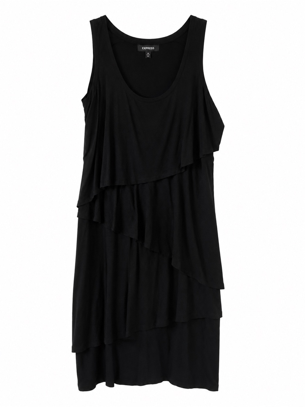 Karen Kane Black Layered Ruffle Dress – XL – Made in USA – Cotton Viscose